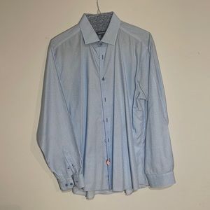 Jared Lang men's long sleeved light blue shirt. Size XL